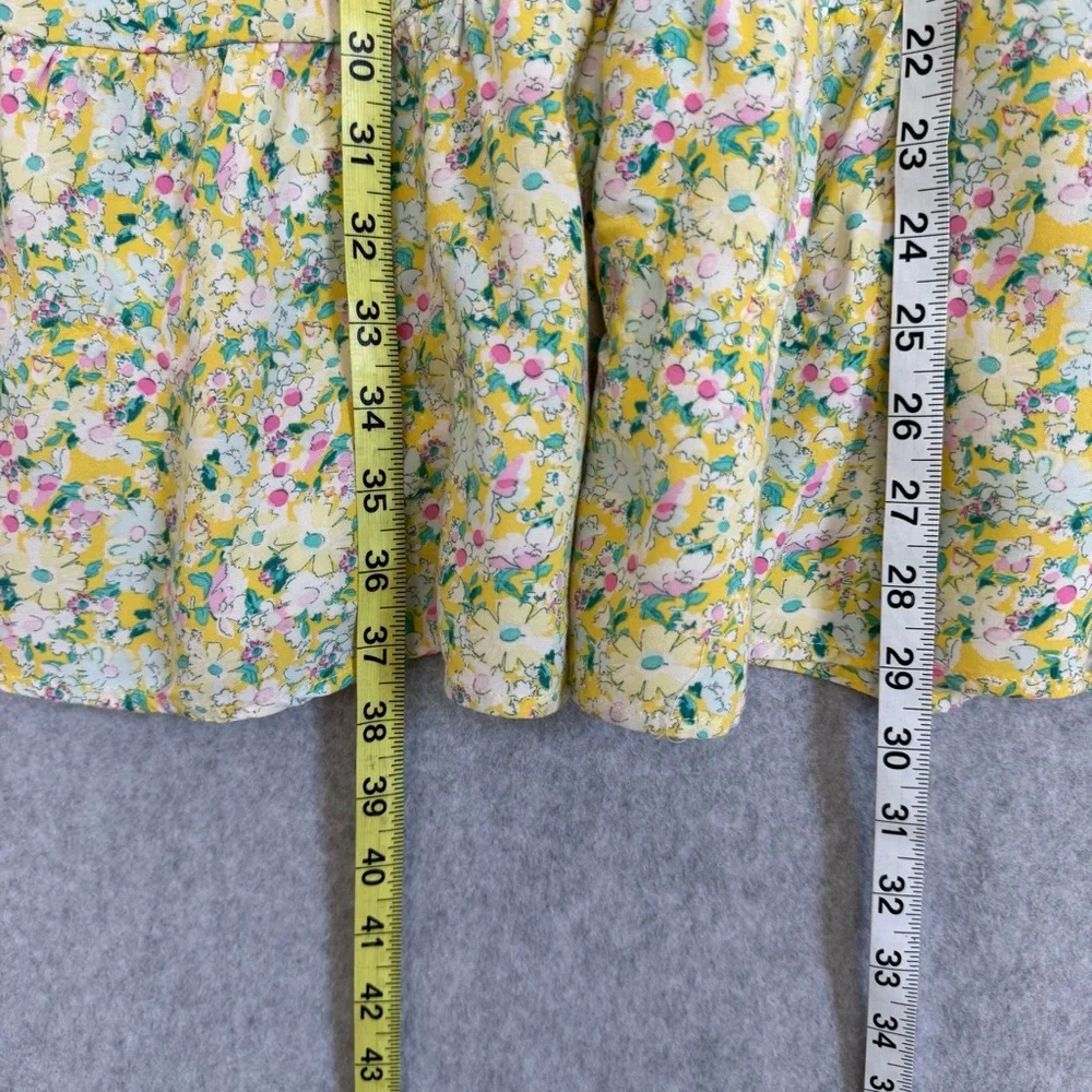 Torrid Yellow Floral Dress Womens 1 1X 14-16 Mini Challis Tiered Sleeveless Tank - Picture 14 of 14